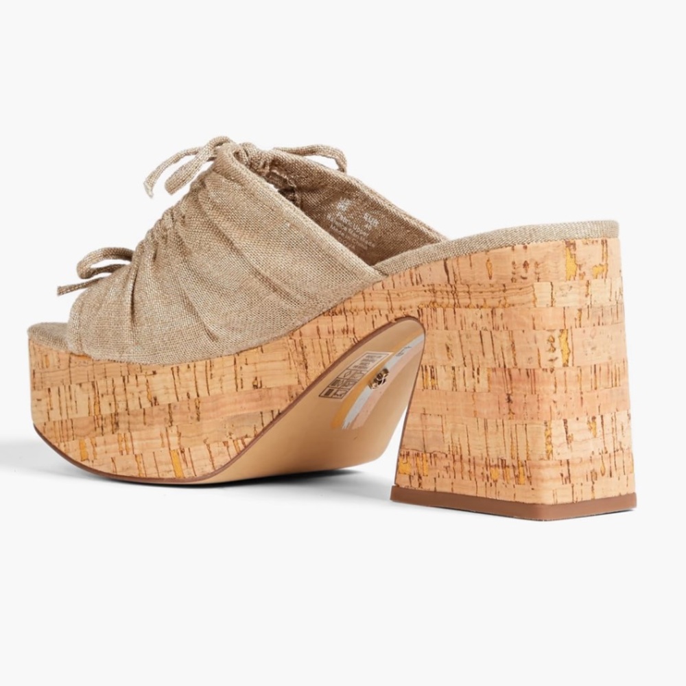 Sam Edelman Dova Platform Sandals Mules NIB Shoes $150 Metallic Fabric - Picture 3 of 9